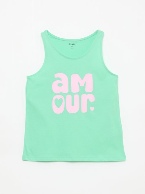 Bedrukte top met ronde hals - Kiabi