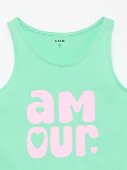 Bedrukte top met ronde hals - Kiabi