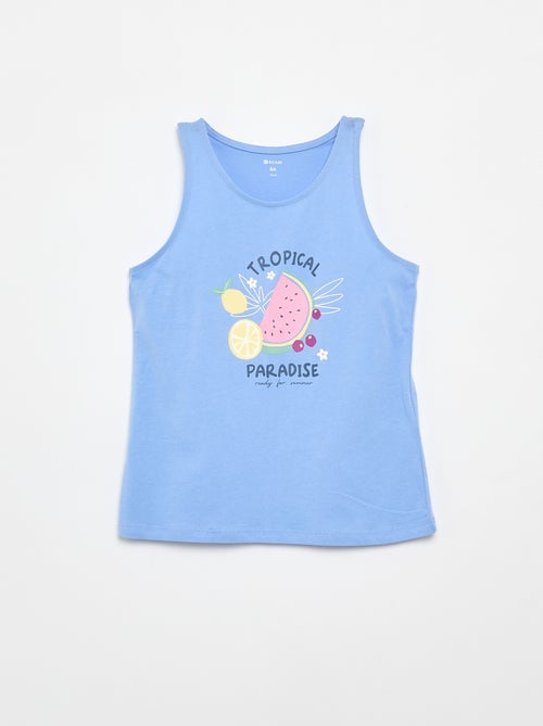 Bedrukte top met ronde hals - Kiabi