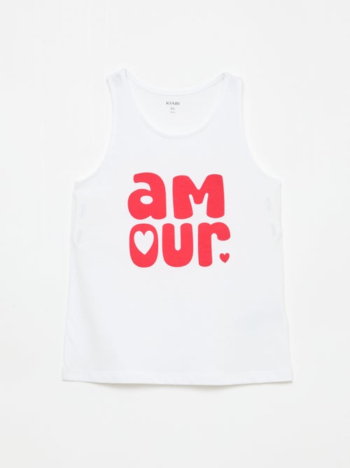 Bedrukte top met ronde hals - Kiabi