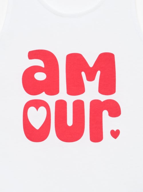 Bedrukte top met ronde hals - Kiabi