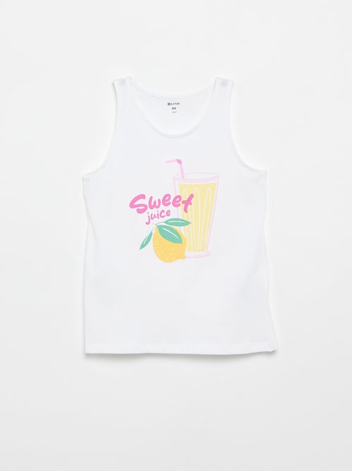 Bedrukte top met ronde hals - Kiabi