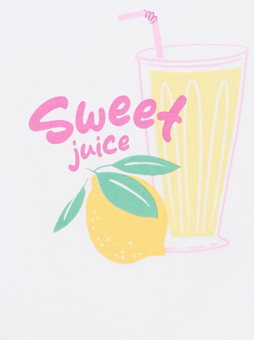 Bedrukte top met ronde hals - Kiabi