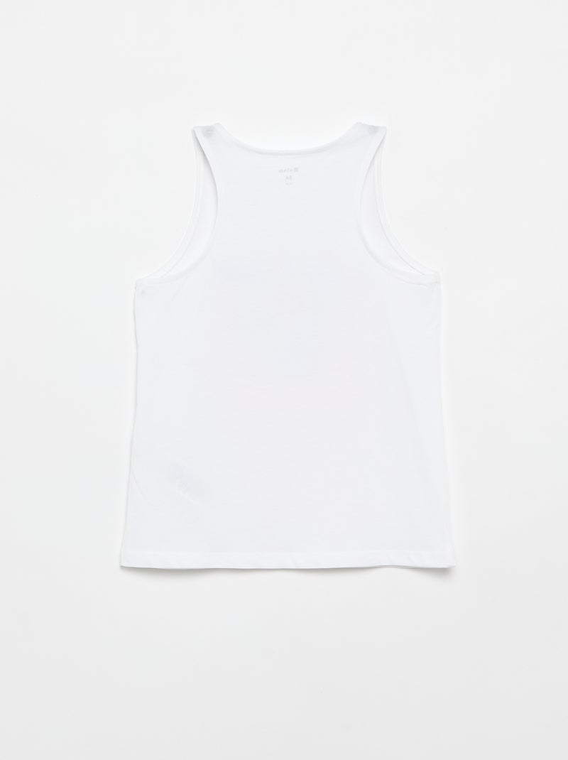 Bedrukte top met ronde hals Wit - Kiabi