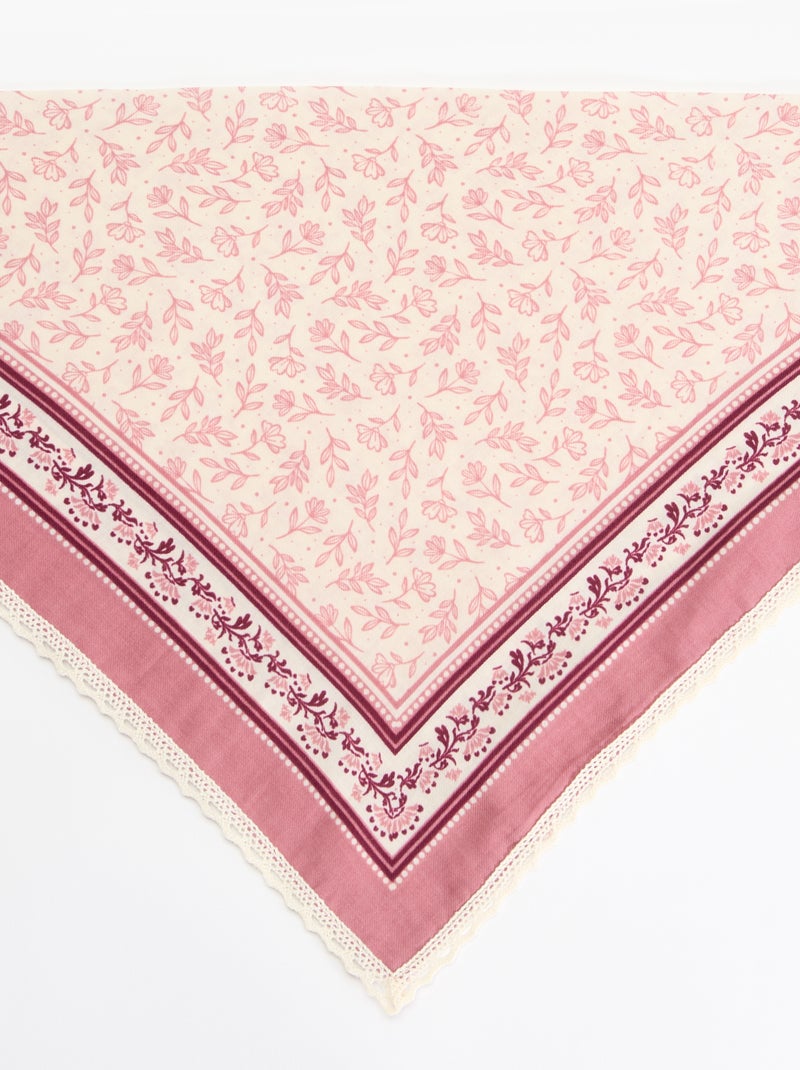 Bedrukte vierkante sjaal Rose - Kiabi