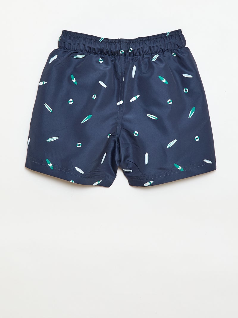 Bedrukte zwembermuda met all-over 'surf'-print Blauw - Kiabi