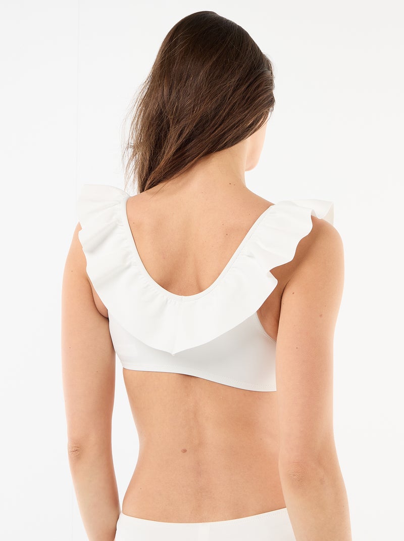 Beha met ruches van soepele microvezel Wit - Kiabi