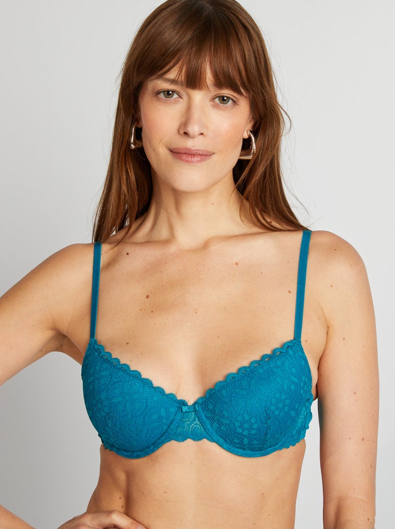 Beha van kant met pads BLAUW - Kiabi