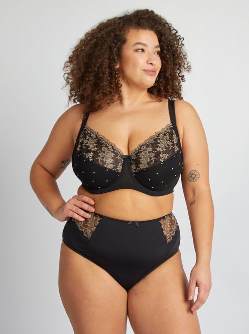 Beha van mesh met borduursels - Kiabi