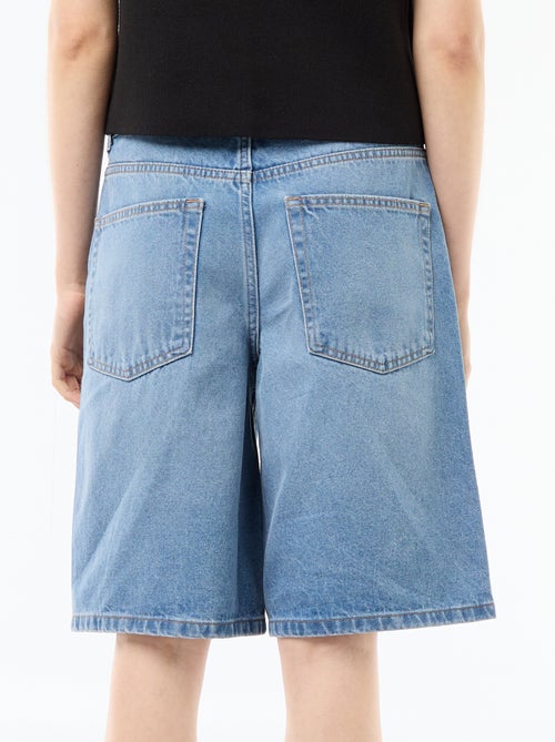 Bermuda jeans met hoge taille - Kiabi