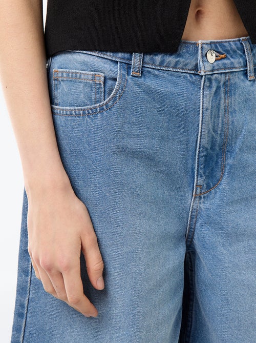 Bermuda jeans met hoge taille - Kiabi