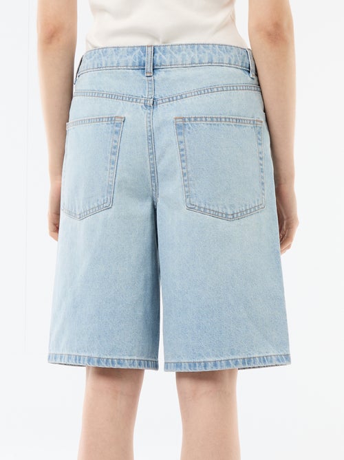 Bermuda jeans met hoge taille - Kiabi