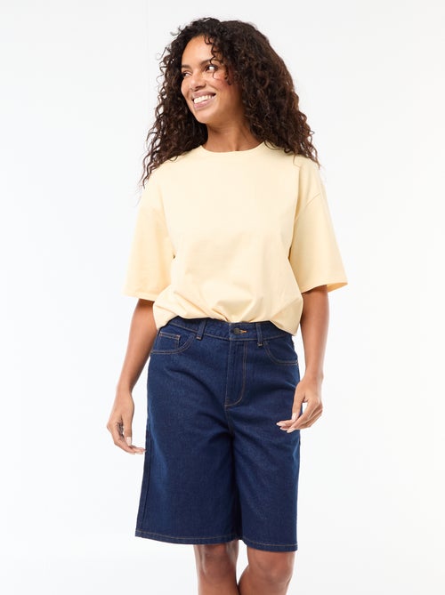 Bermuda jeans met hoge taille - Kiabi Bermuda jeans met hoge taille - Kiabi