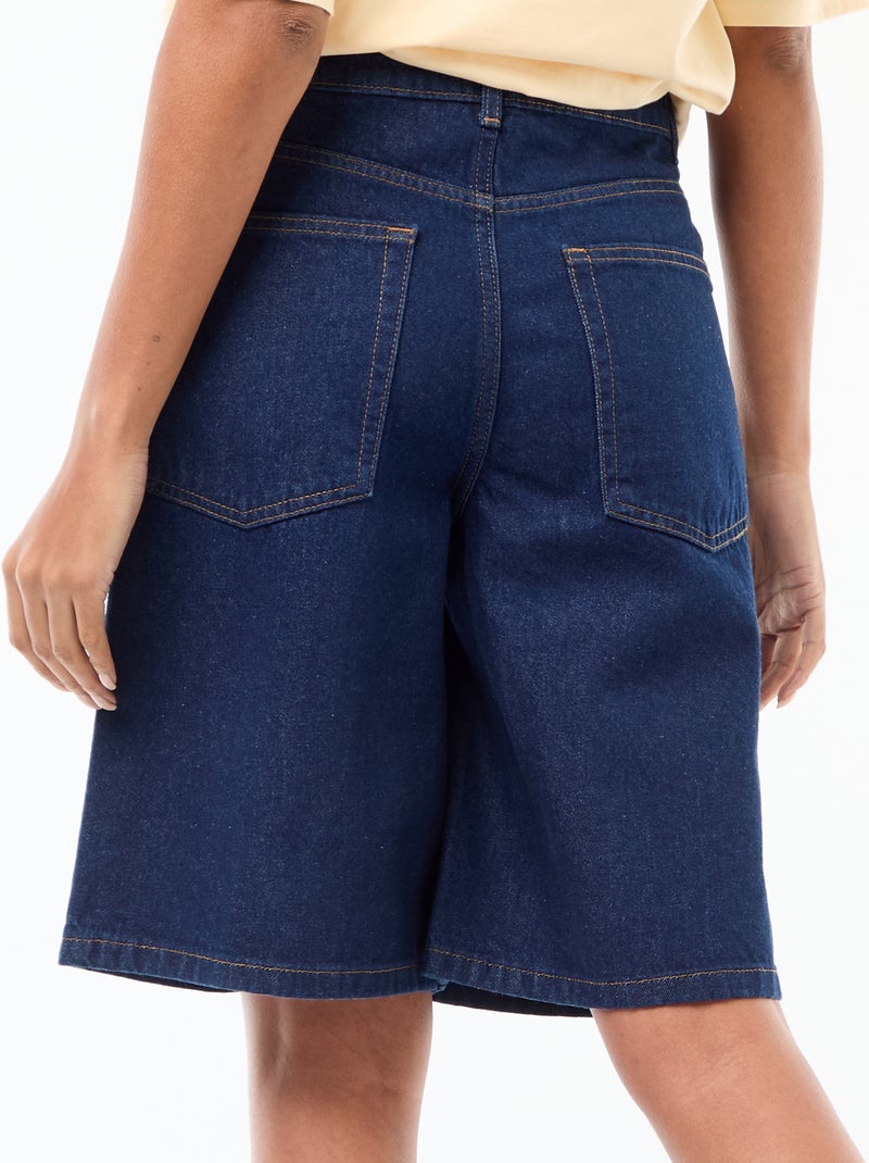 Bermuda jeans met hoge taille Blauw - Kiabi