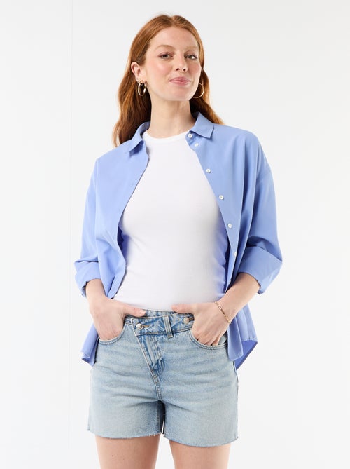 Bermuda jeans met hoge taille - Kiabi