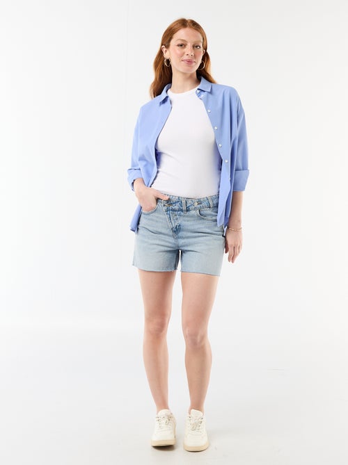 Bermuda jeans met hoge taille - Kiabi