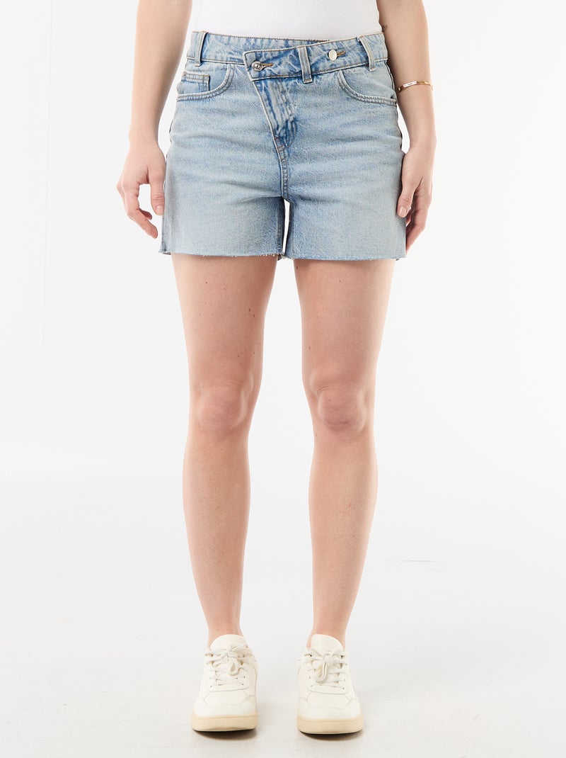 Bermuda jeans met hoge taille Blauw - Kiabi