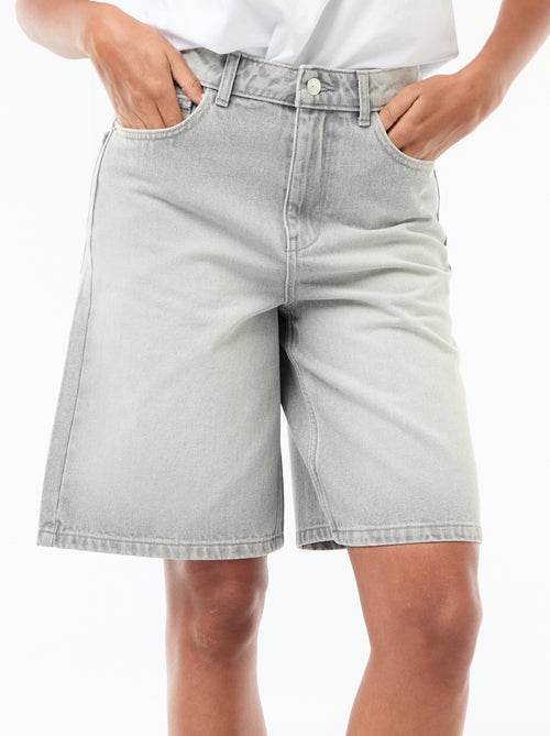 Bermuda jeans met hoge taille - Kiabi