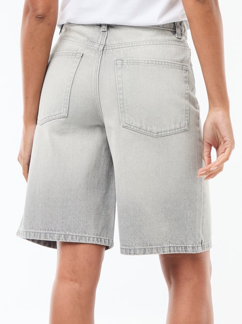 Bermuda jeans met hoge taille - Kiabi