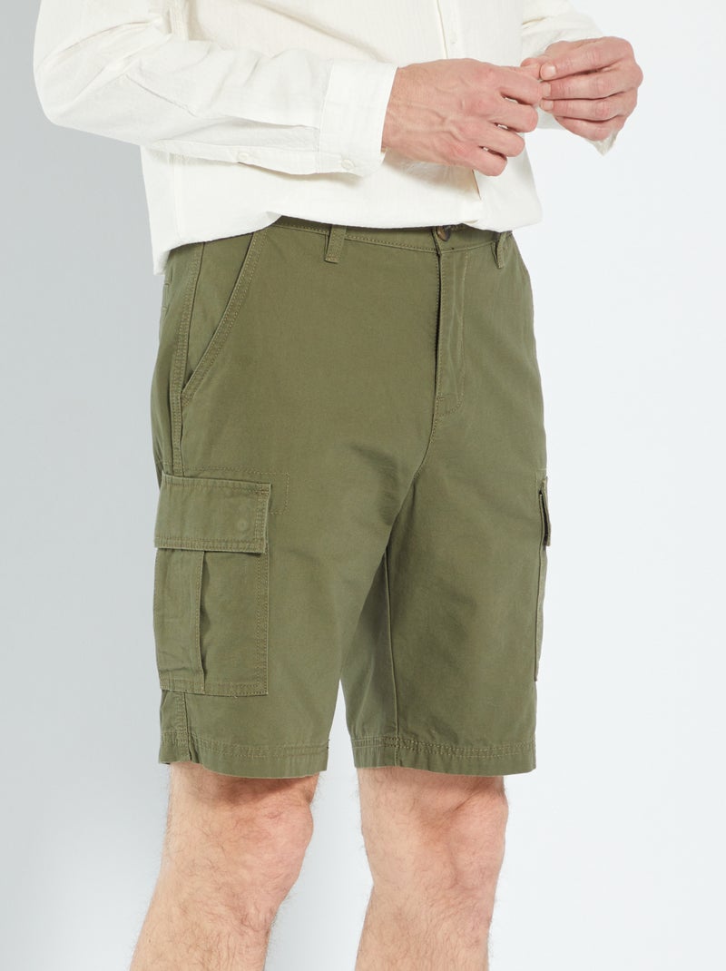 Bermuda met cargozakken KAKI - Kiabi