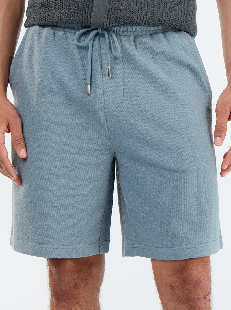Bermuda met elastische taille en trekkoordjes Blauw - Kiabi