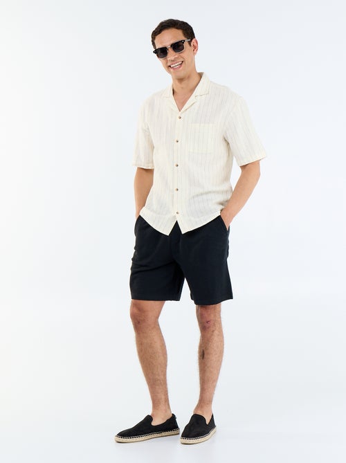 Bermuda met elastische taille en trekkoordjes - Kiabi
