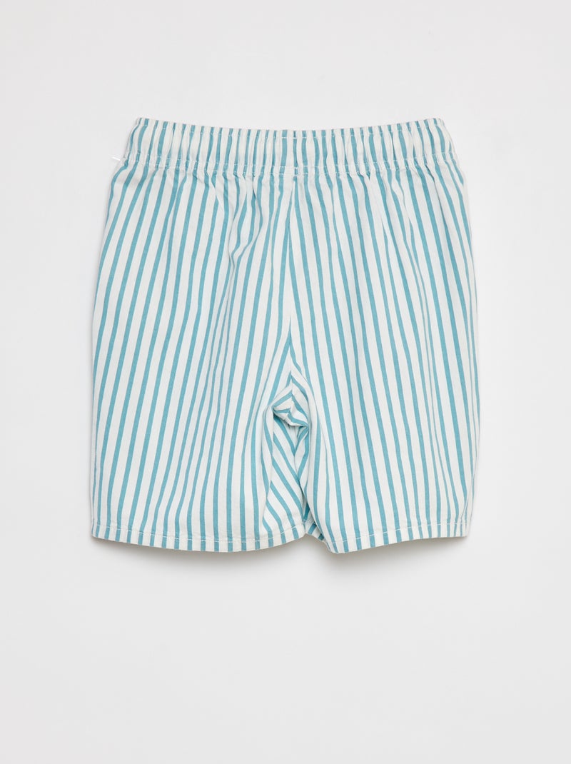 Bermuda met elastische tailleband BLAUW - Kiabi