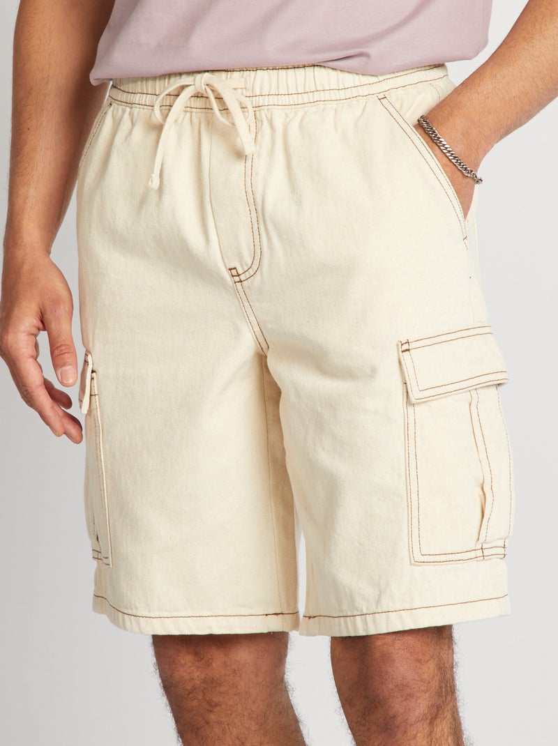Bermuda met meerdere zakken - undyed BIEGE - Kiabi
