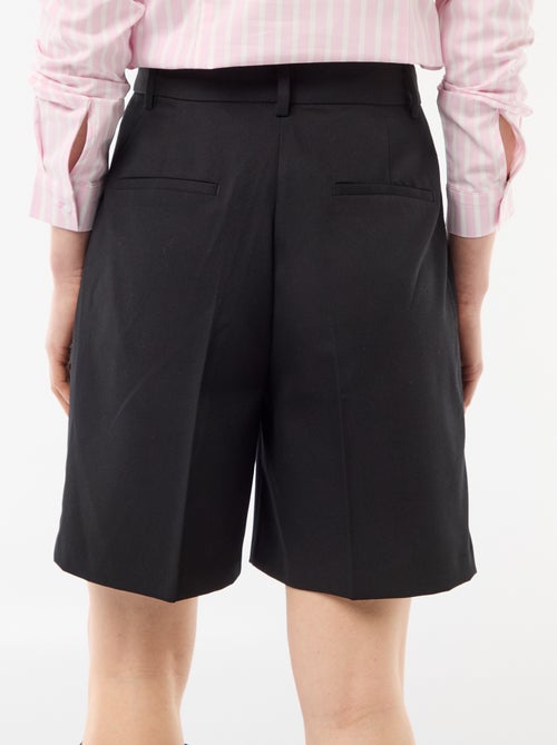 Bermuda met plooien en hoge taille - Kiabi