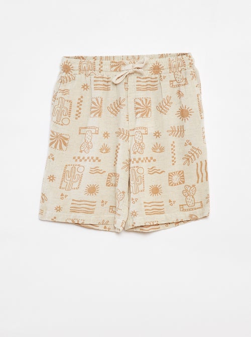 Bermuda met zakken en print - Kiabi
