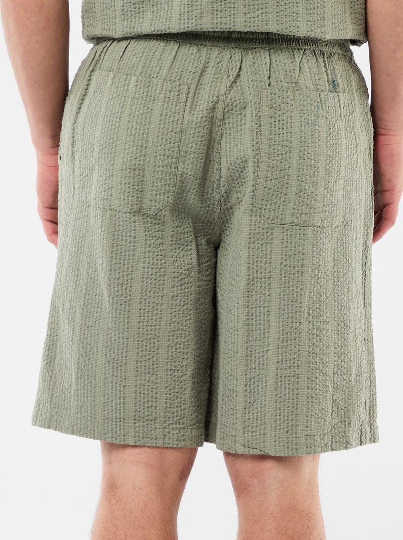 Bermuda van crêpestof Groen - Kiabi
