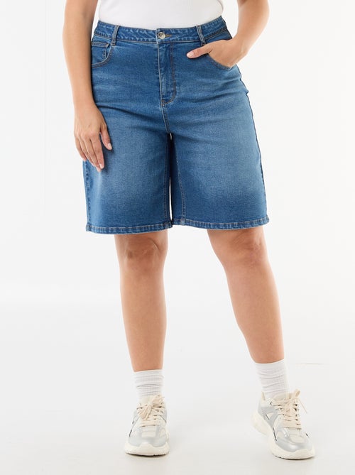 Bermuda van denim met hoge taille - Kiabi