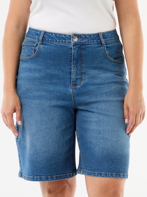 Bermuda van denim met hoge taille - Kiabi