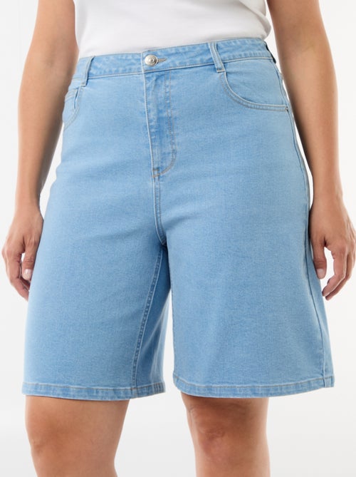 Bermuda van denim met hoge taille - Kiabi