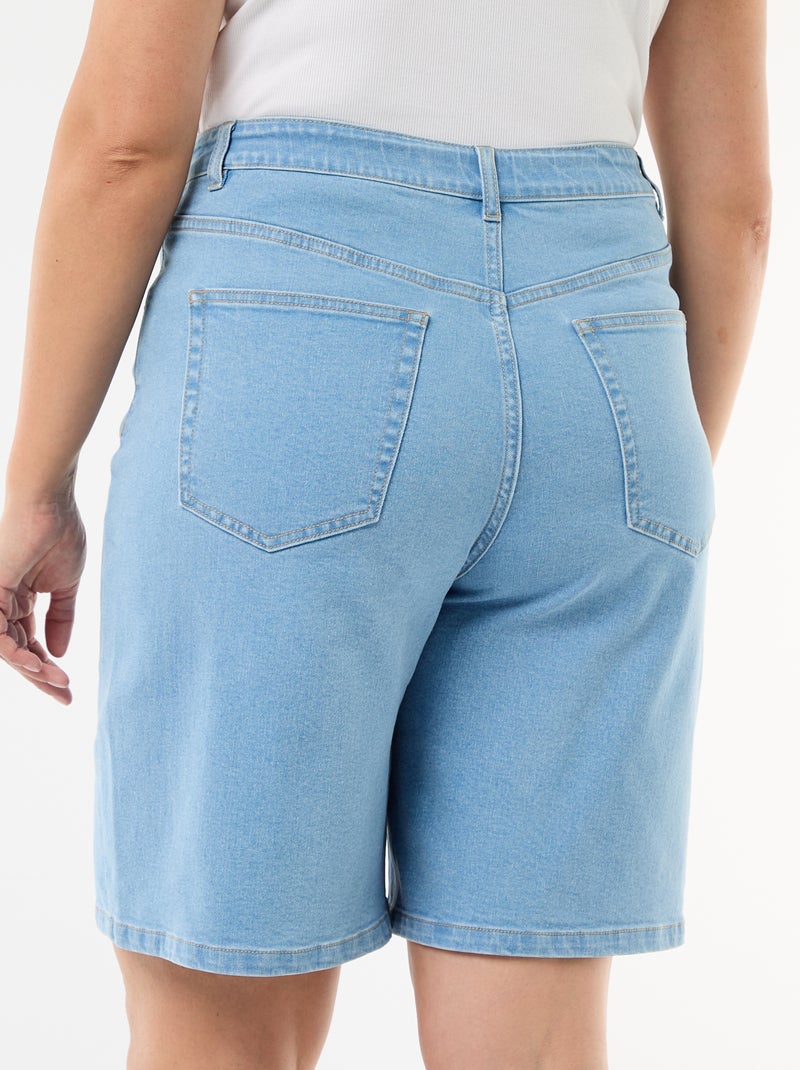 Bermuda van denim met hoge taille Blauw - Kiabi