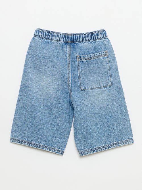 Bermuda van denim met trekkoordjes - Kiabi