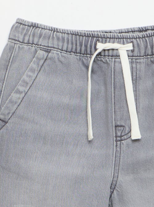 Bermuda van denim met trekkoordjes - Kiabi