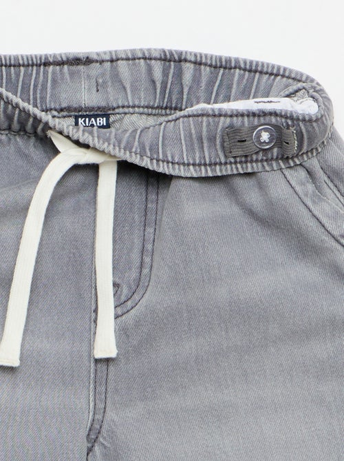 Bermuda van denim met trekkoordjes - Kiabi