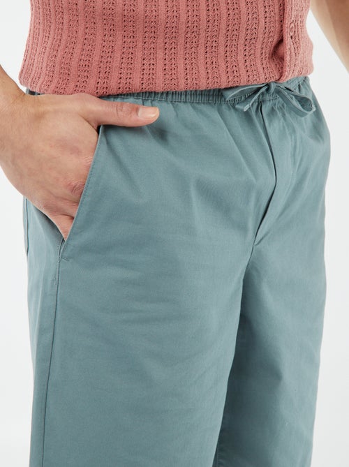 Bermuda van effen keperstof - Kiabi