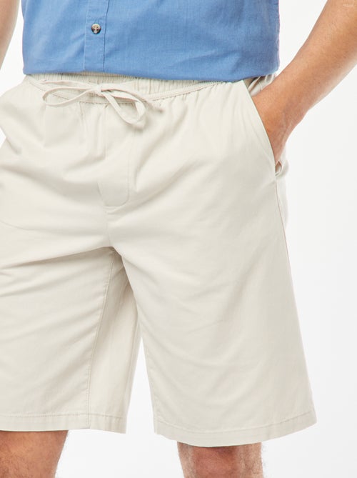 Bermuda van effen keperstof - Kiabi