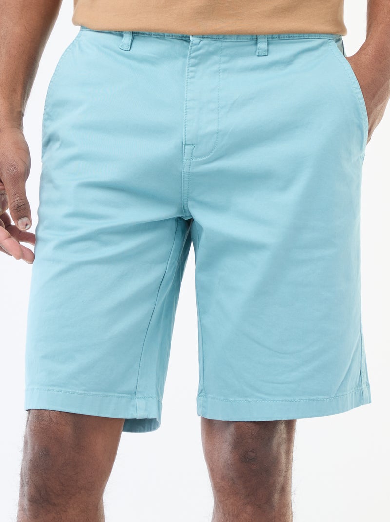 Bermuda van effen twill - chinomodel Blauw - Kiabi