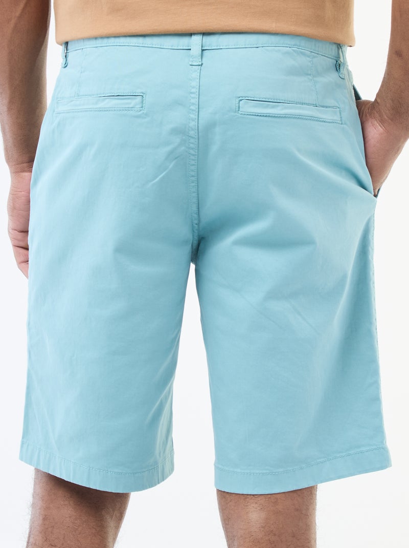 Bermuda van effen twill - chinomodel Blauw - Kiabi