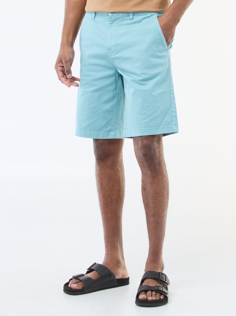Bermuda van effen twill - chinomodel Blauw - Kiabi