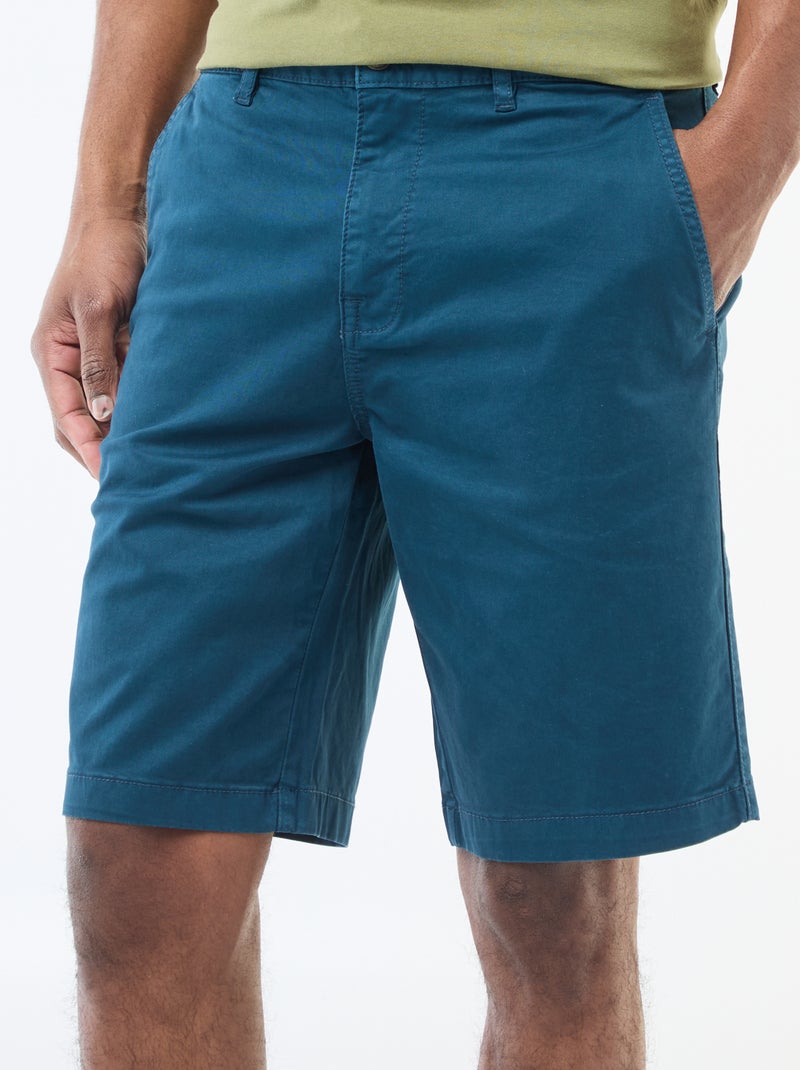 Bermuda van effen twill - chinomodel Blauw - Kiabi