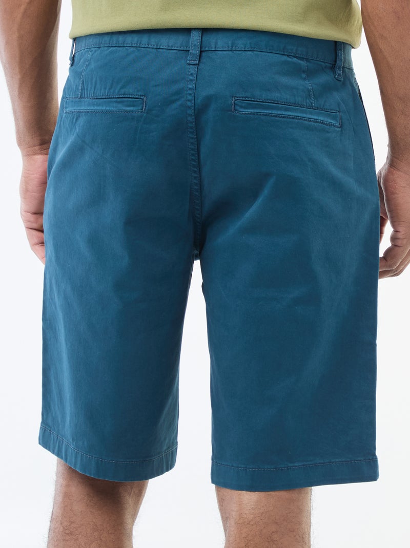 Bermuda van effen twill - chinomodel Blauw - Kiabi