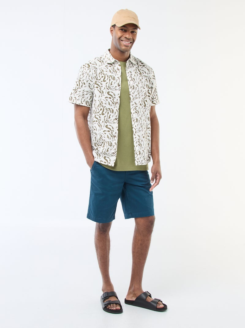 Bermuda van effen twill - chinomodel Blauw - Kiabi