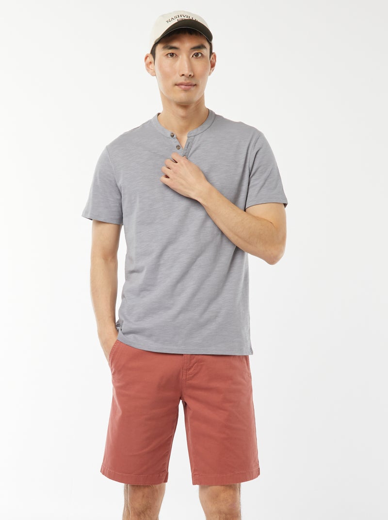 Bermuda van effen twill - chinomodel Rose - Kiabi