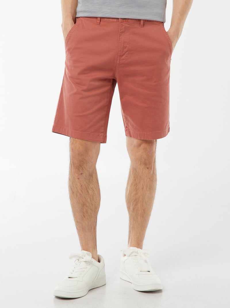 Bermuda van effen twill - chinomodel Rose - Kiabi