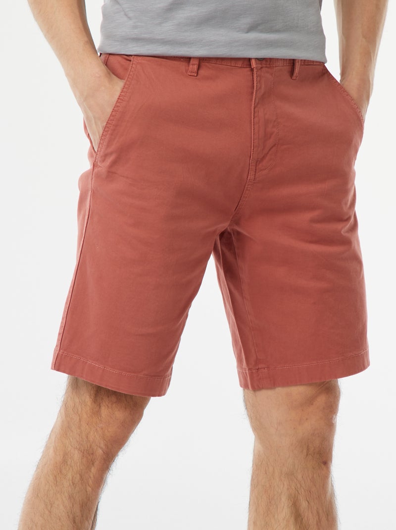 Bermuda van effen twill - chinomodel Rose - Kiabi