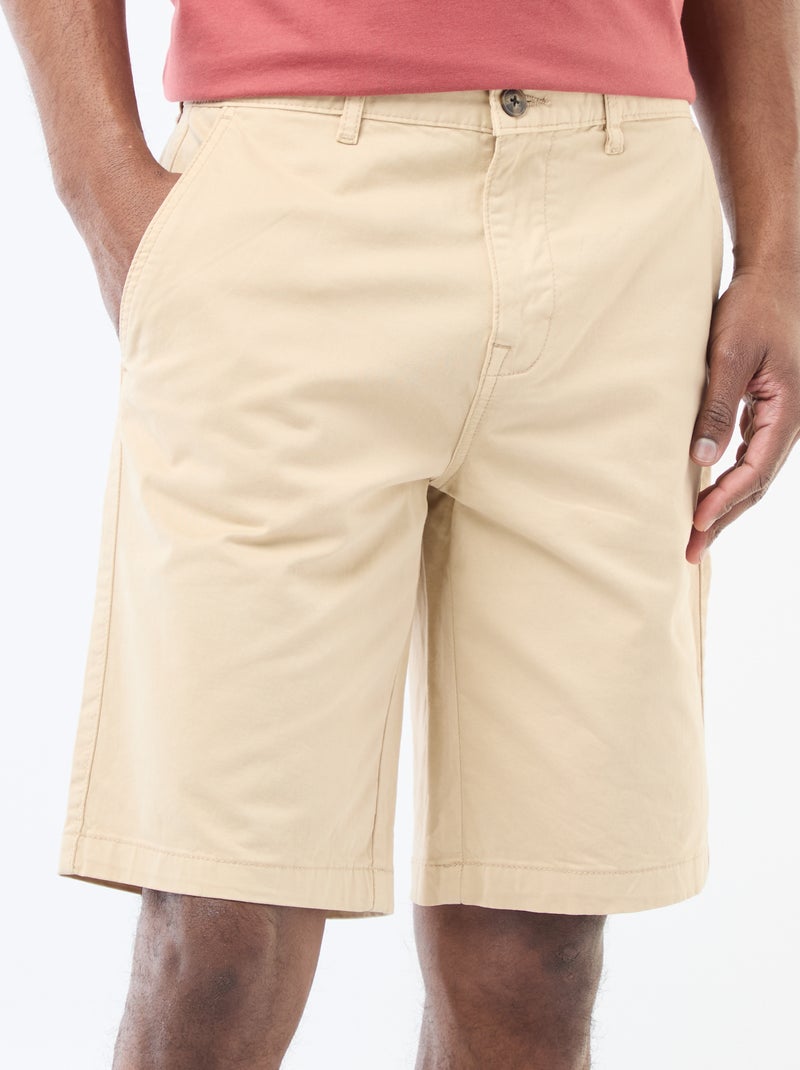 Bermuda van effen twill - chinomodel Wit - Kiabi